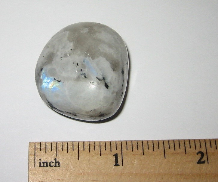 1.25″ TUMBLED POLISHED NATURAL RAINBOW MOONSTONE CRYSTAL STONE INDIA ~ 29.1g *1