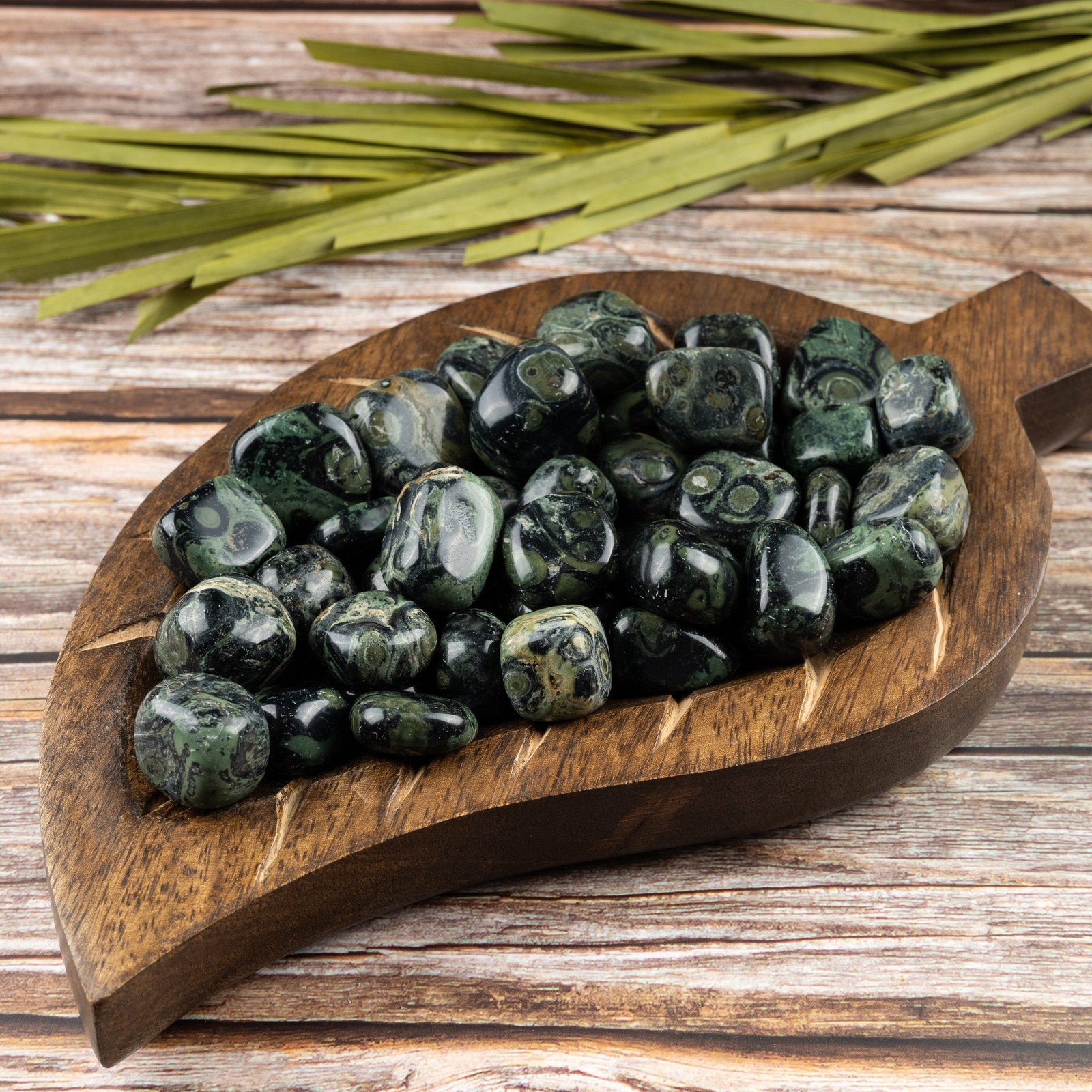 Kambaba Jasper Crystal Tumble Stone, Polished Stone for Meditation & Healing