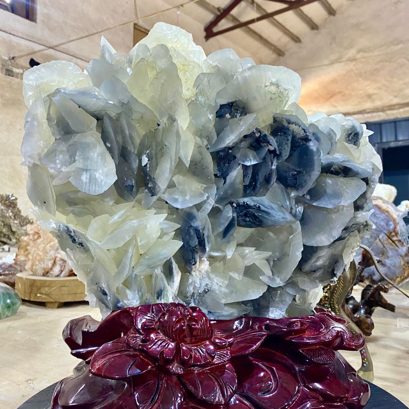 34.86LB Rare!! Natural transparent quartz with Mica Crystal Specimen Rough