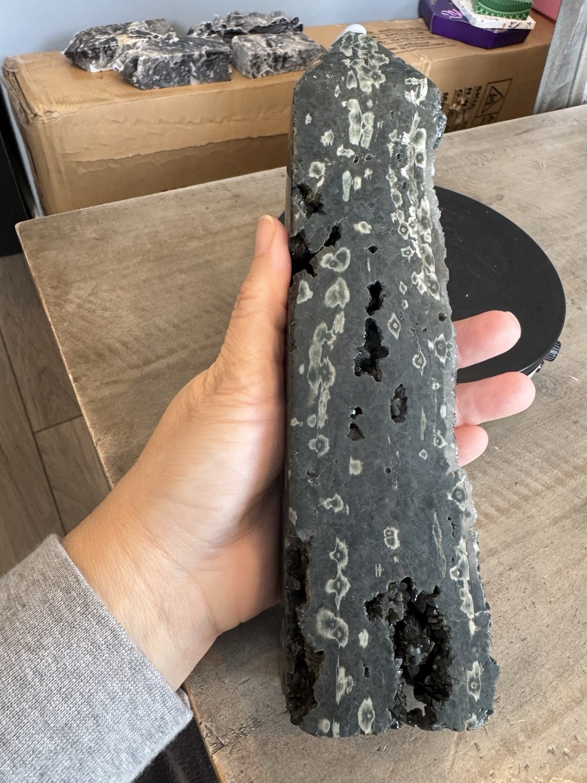 8th Vein ocean jasper druzy Tower 9.5” H