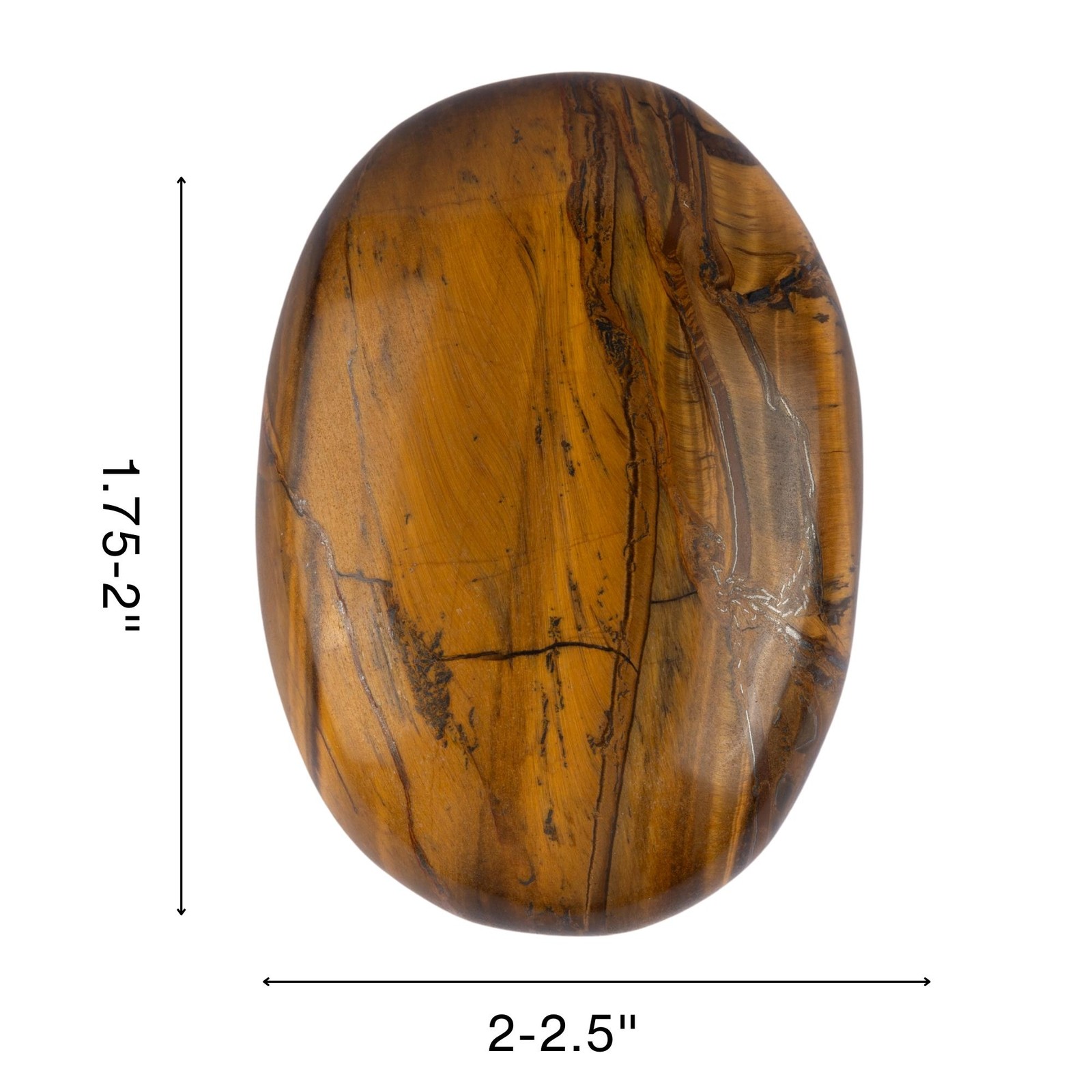 Tiger’s Eye Crystal Palm Stone for Anxiety Relief, Polished Worry Stone, Gift