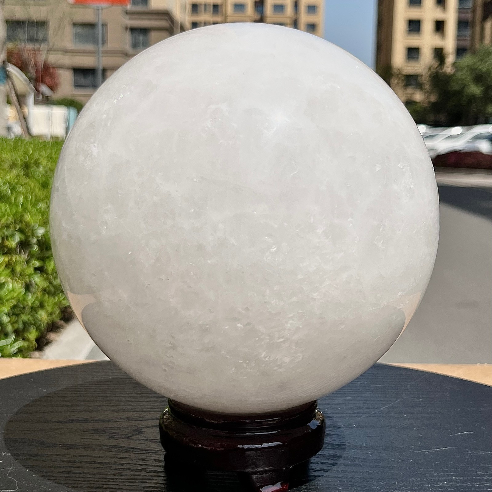 164mm Clear Quartz Crystal Sphere Ball Tower Natural Stone Feng Shui 14.4 lb
