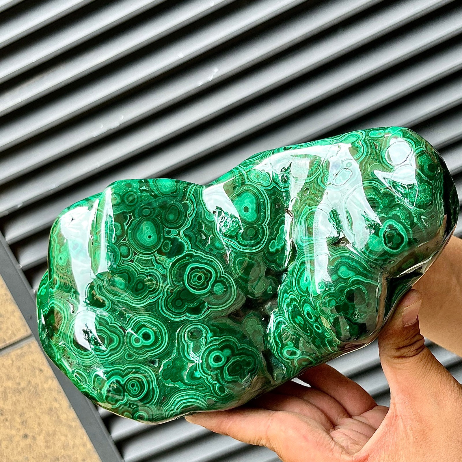 Malachite Polished Stone Natural Green Crystal Gemstone Home Office Art 6.6 lb
