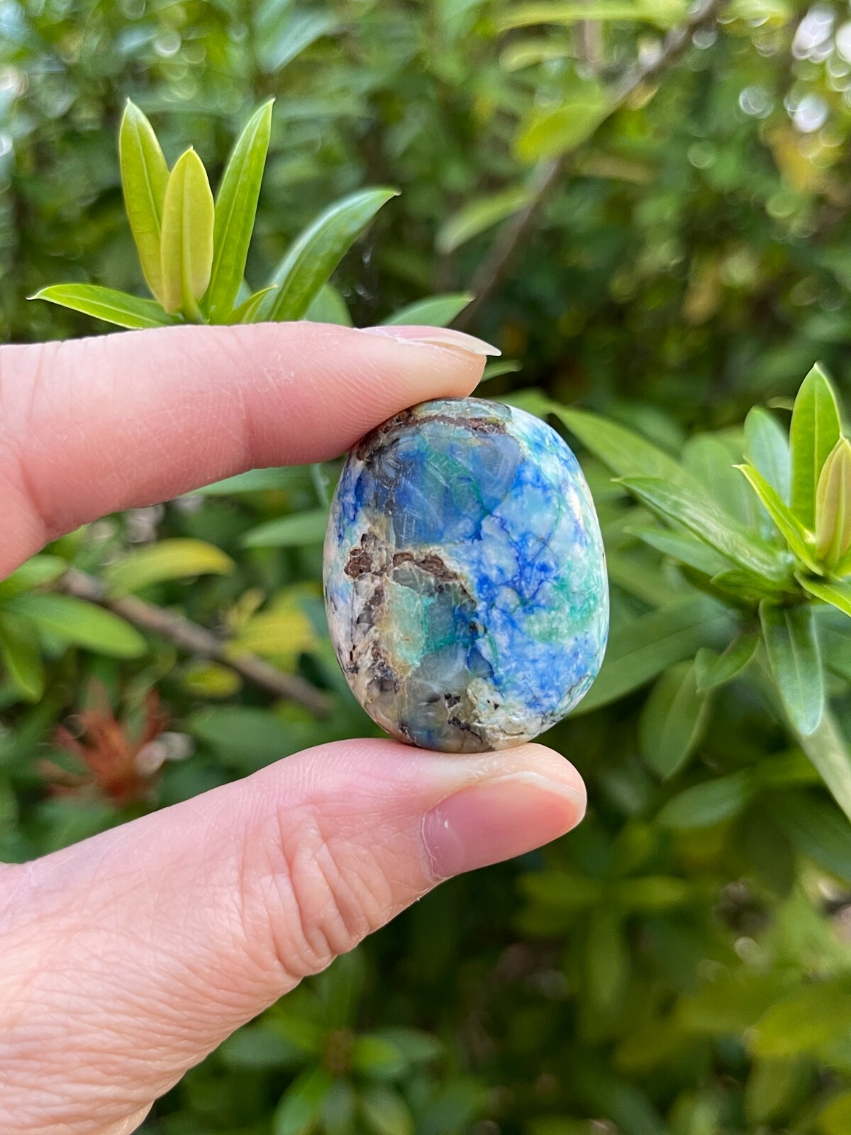 Grade A++ Azurite Malachite Tumbled Stones,0.75″-1.25″ Tumbled Azurite Malachite