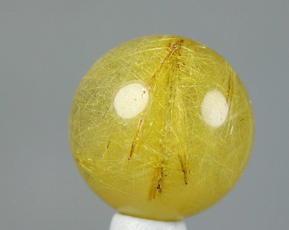 Natural Golden Hair Clear Rutilated Quartz Crystal Ball SPHERE Gem 23mm 19g