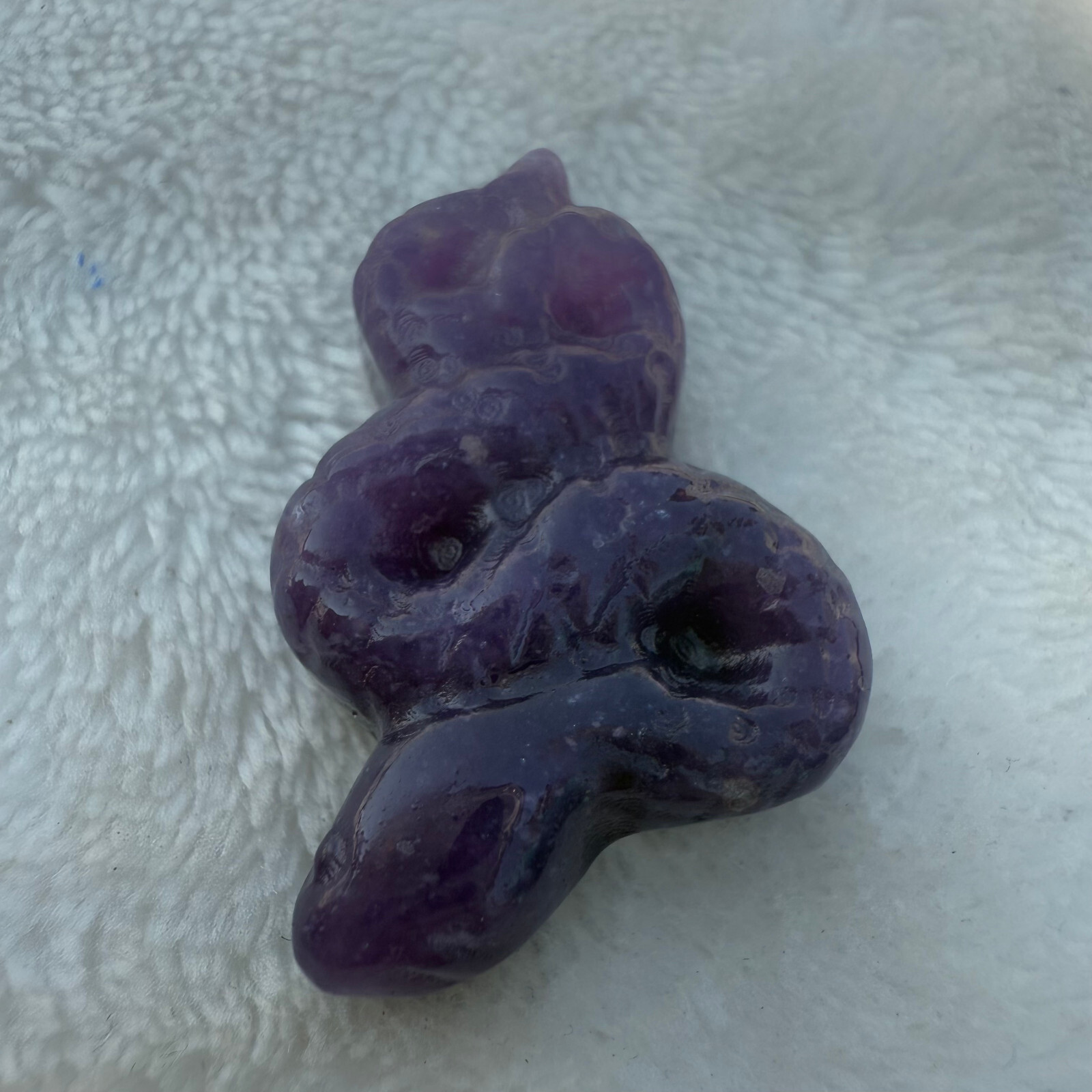 Natural Dream Amethyst crystal The snake Skull Hand Carved Crystal Healing 1pc