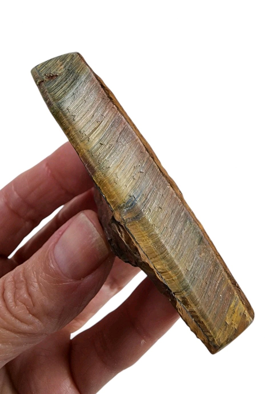 Hawk Eye Tigers Eye Polished Faced Rough Specimen 59.2 grams Africa