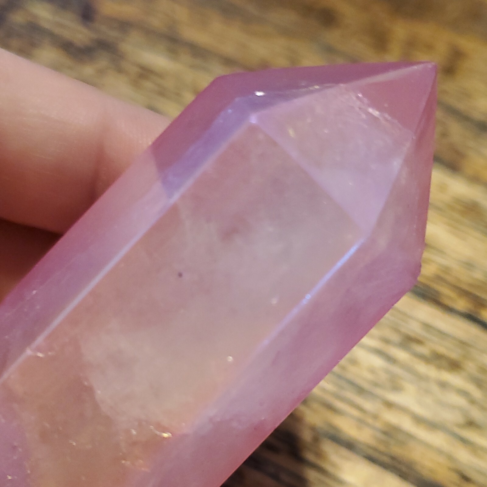 Pink Aura Quartz Crystal Double Termination 3.42in, 96g