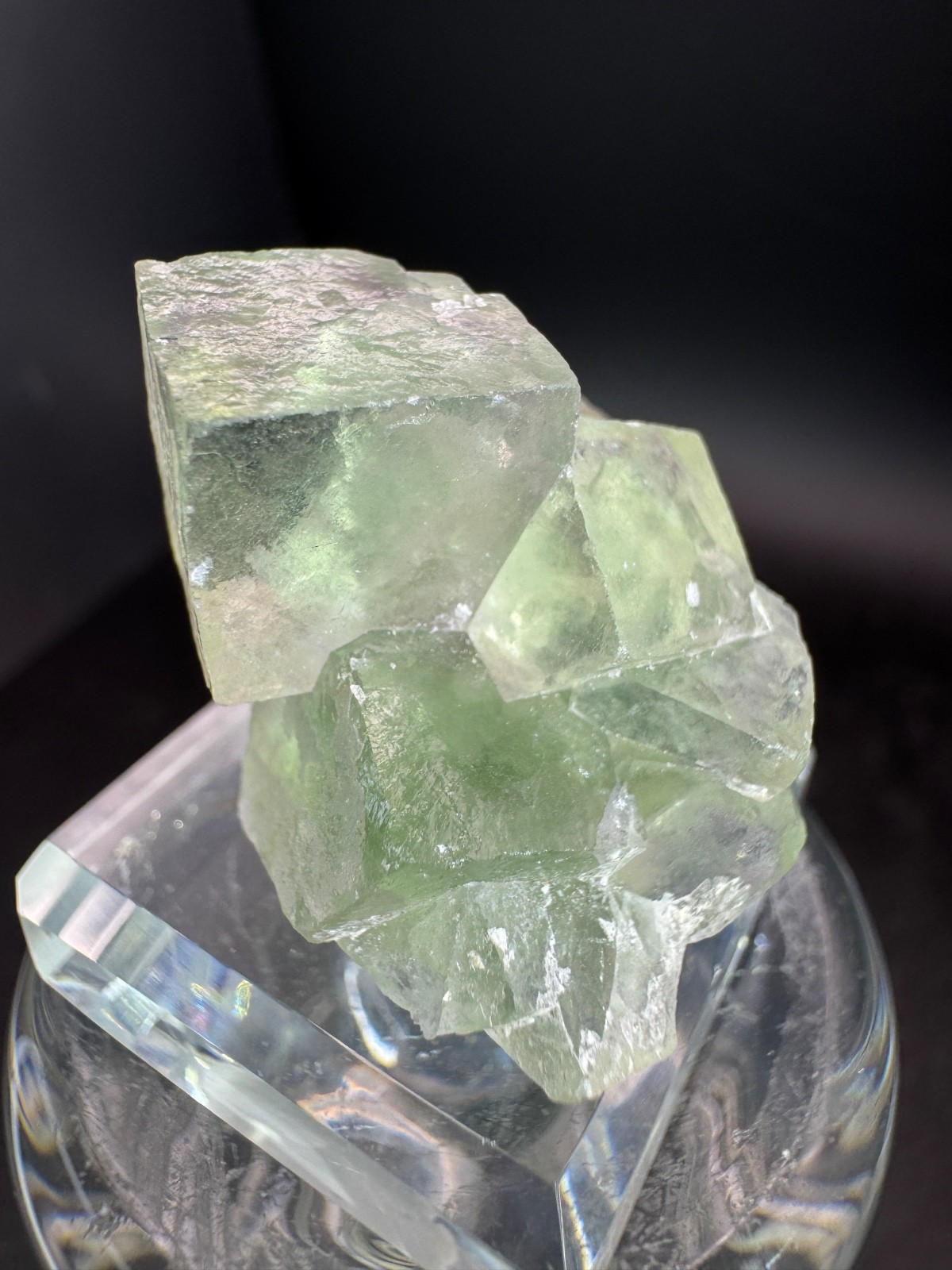 6637 Green Cubic Fluorite on Quartz Inner Mongolia 20g