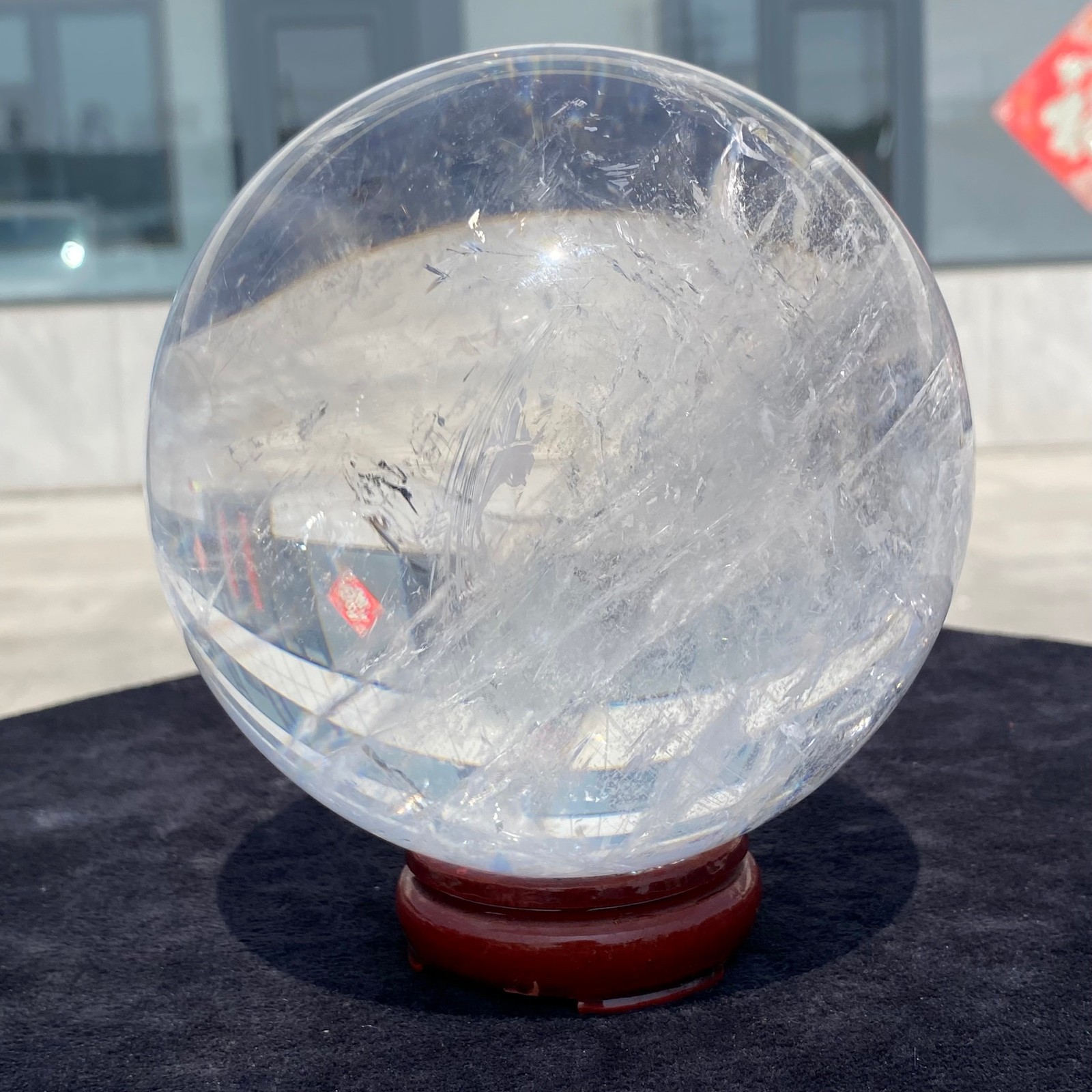 7.82LB white crystal transparent quartz crystal ball Reiki repair