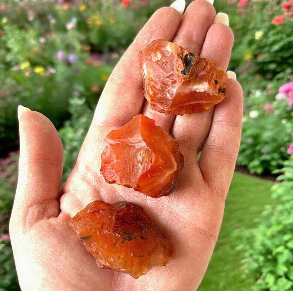 5PCS Raw Carnelian Crystal Stone Natural Orange-Red Gemstone – Spiritual Stone