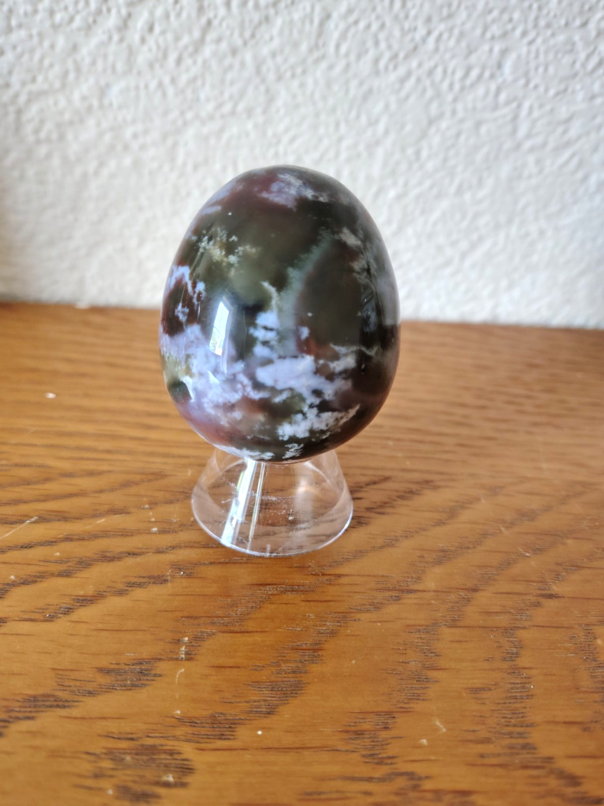 Unique Ocean Jasper Egg 5cm / 120g Madagascar Mossy Green Insertions