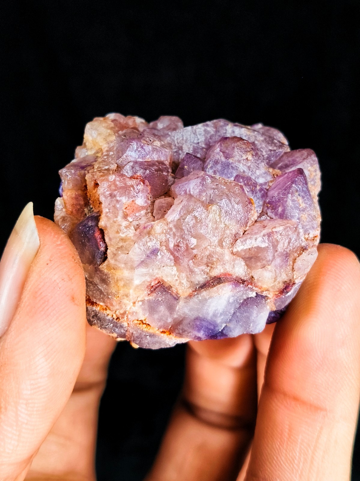Alien Amethyst Phantom Hematite Quartz Cluster 90g Natural Specimen 6x4x3cm