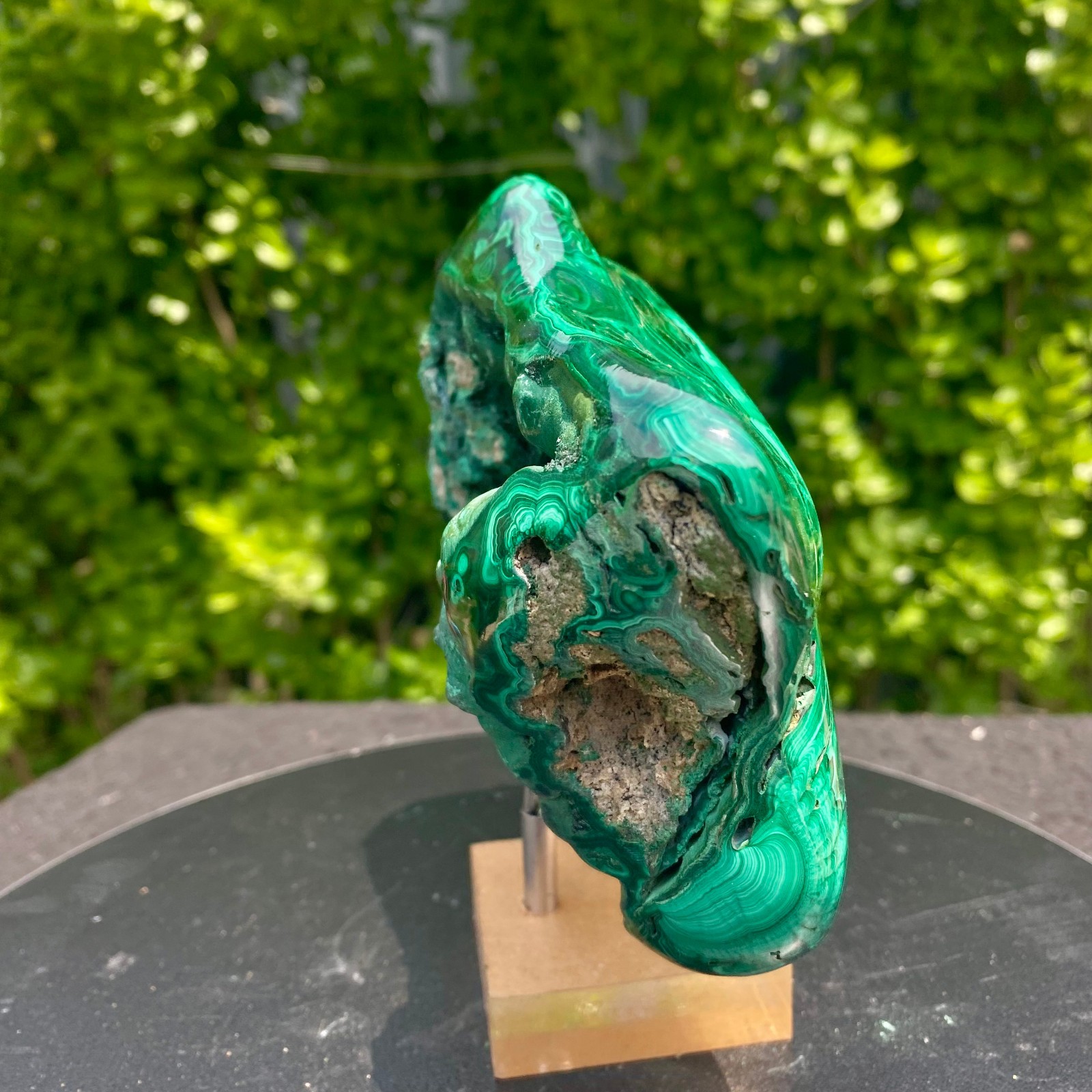 2.09LB Natural glossy Malachite transparent cluster rough mineral sample