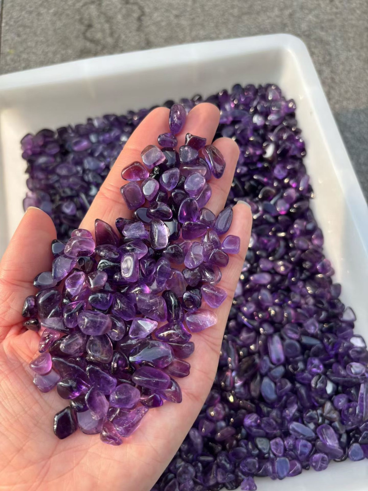 Bulk Natural Amethyst Tumbled Chips Purple Healing Crystal Gravel Chakra 5-7mm
