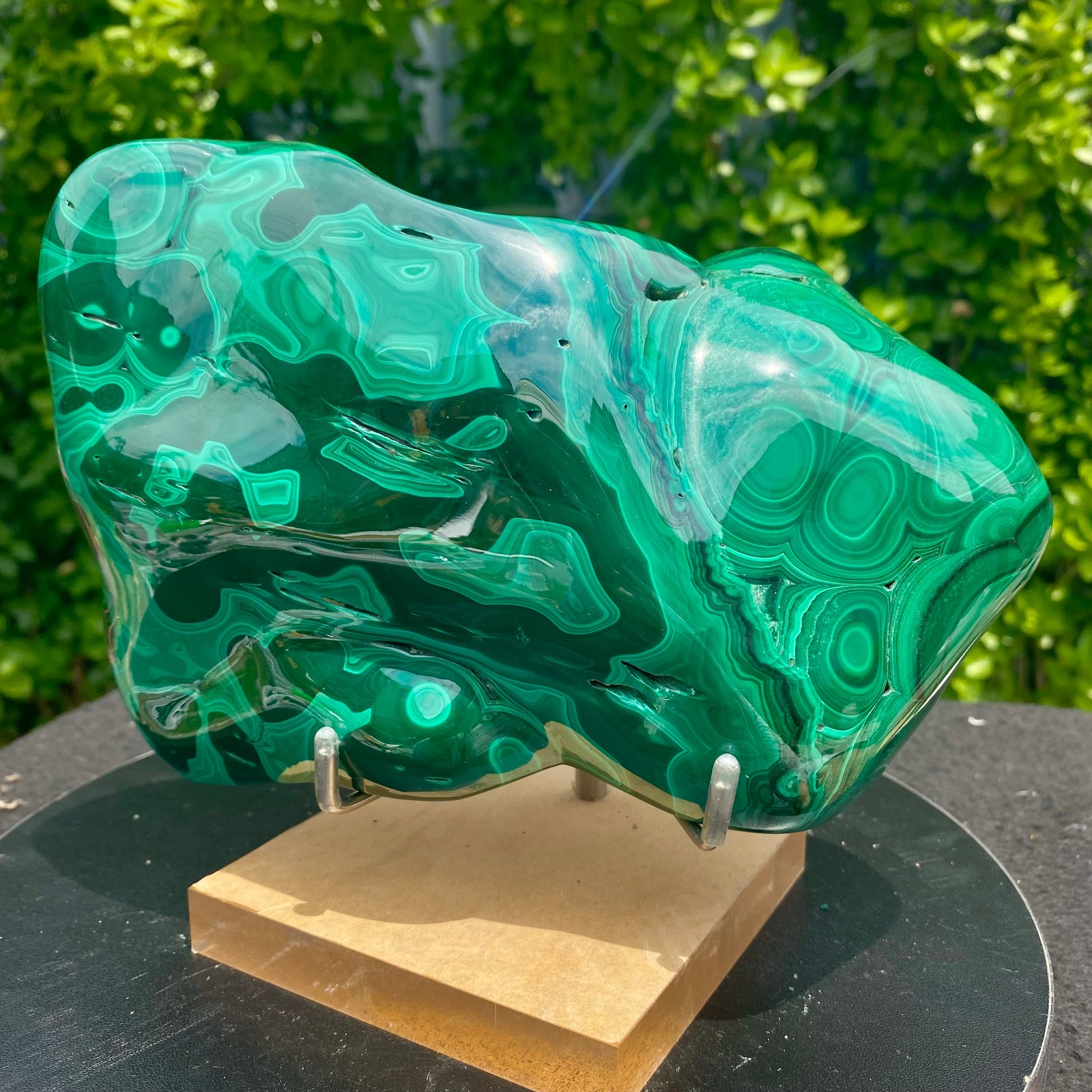 8.26LB Natural glossy Malachite transparent cluster rough mineral sample