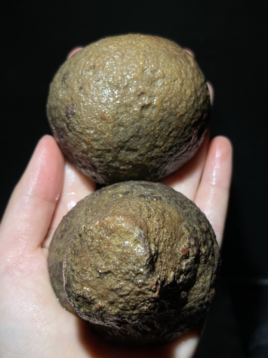 1 Pair pink Rough Unpolished China Agate Nodule Xuanhua crystal 446g 137