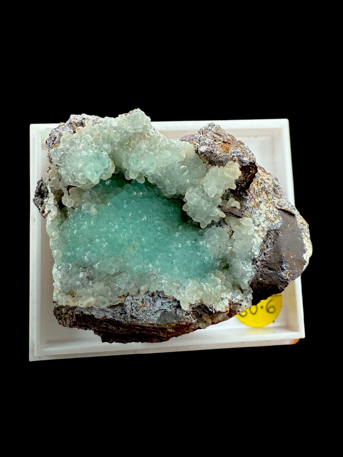 Blue Smithsonite Crystals : Hilarion Mine . Attica , Greece 🇬🇷