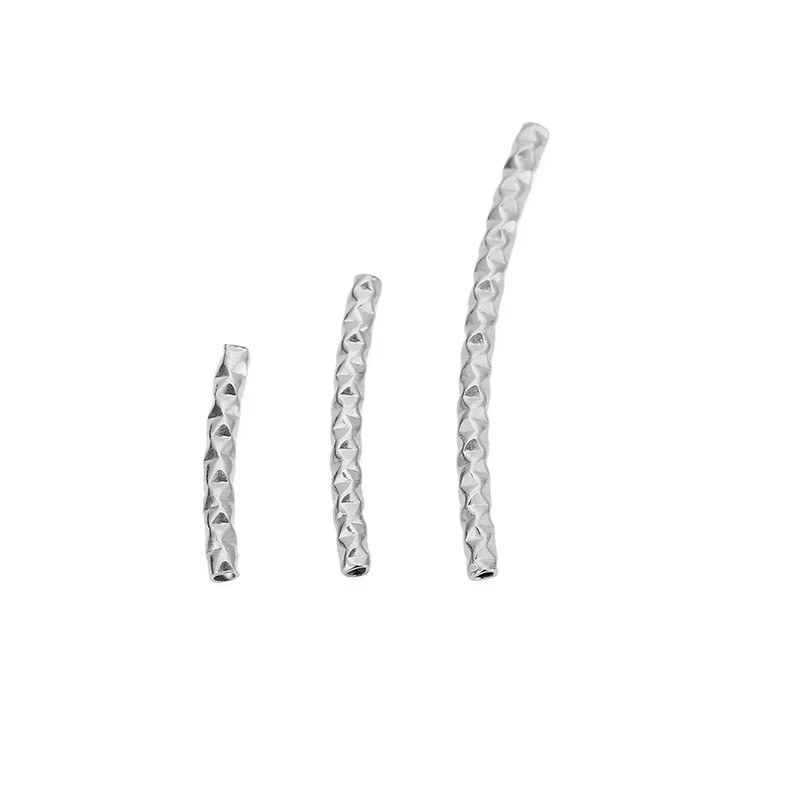 10Pcs 15 20 30 Mm Stainless Steel Tube Spacer Beads PVD Never Fade Necklace Curv