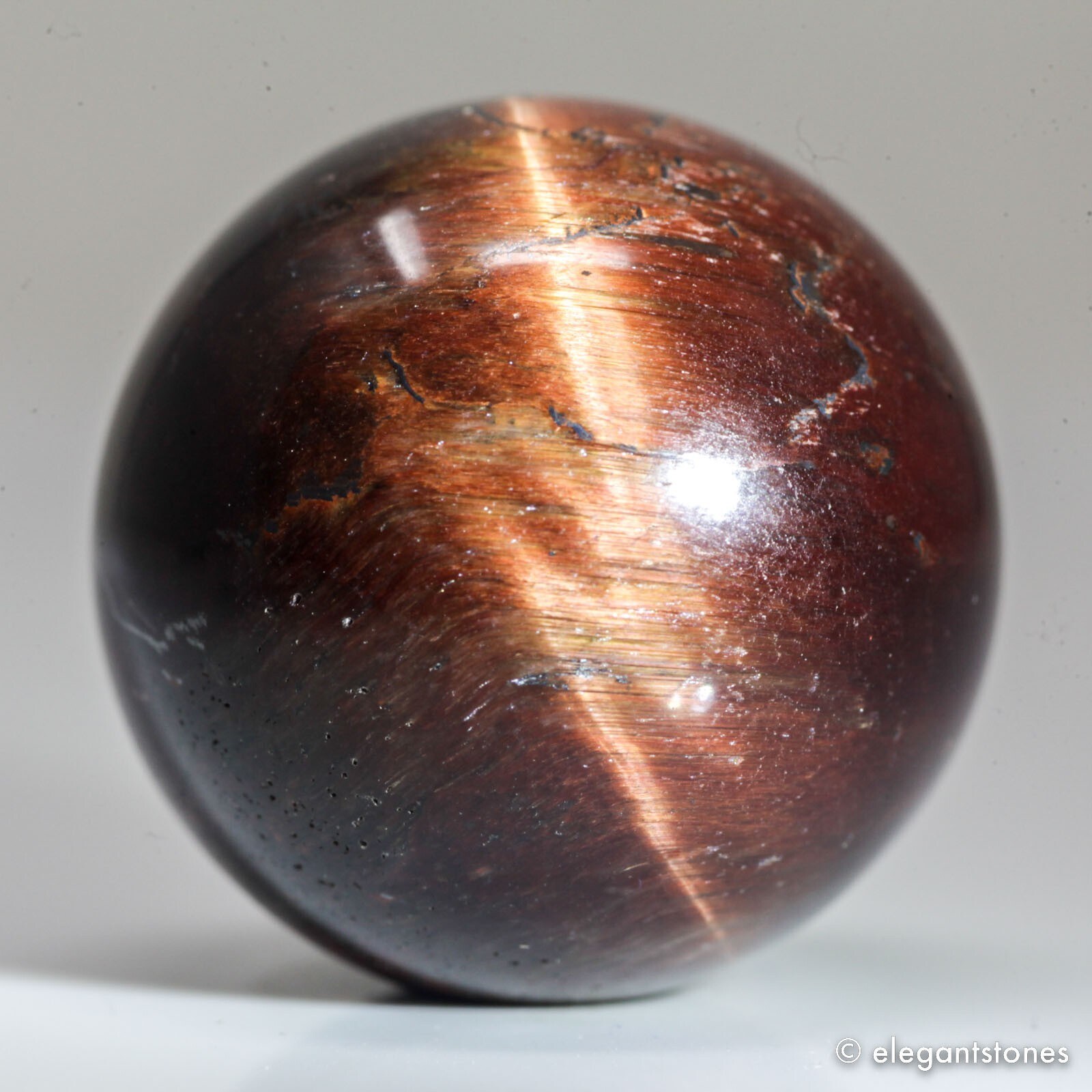 26g26mm Red Tiger Eye Sphere Crystal Ball Natural Quartz Healing Gemstone Chakra