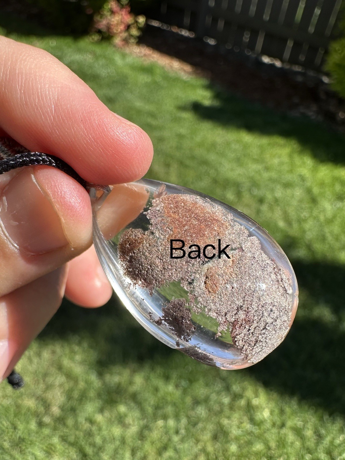 Garden Quartz/Phantom Quartz/Lodolite Quartz Waterdrop Pendant Necklace