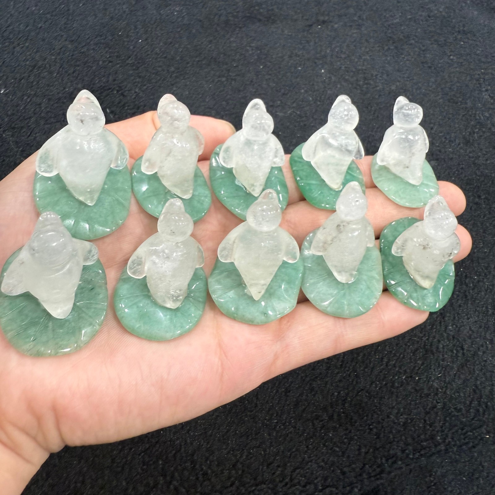10pc Natural White crystal quartz Carved Crystal Penguin Reiki healing random