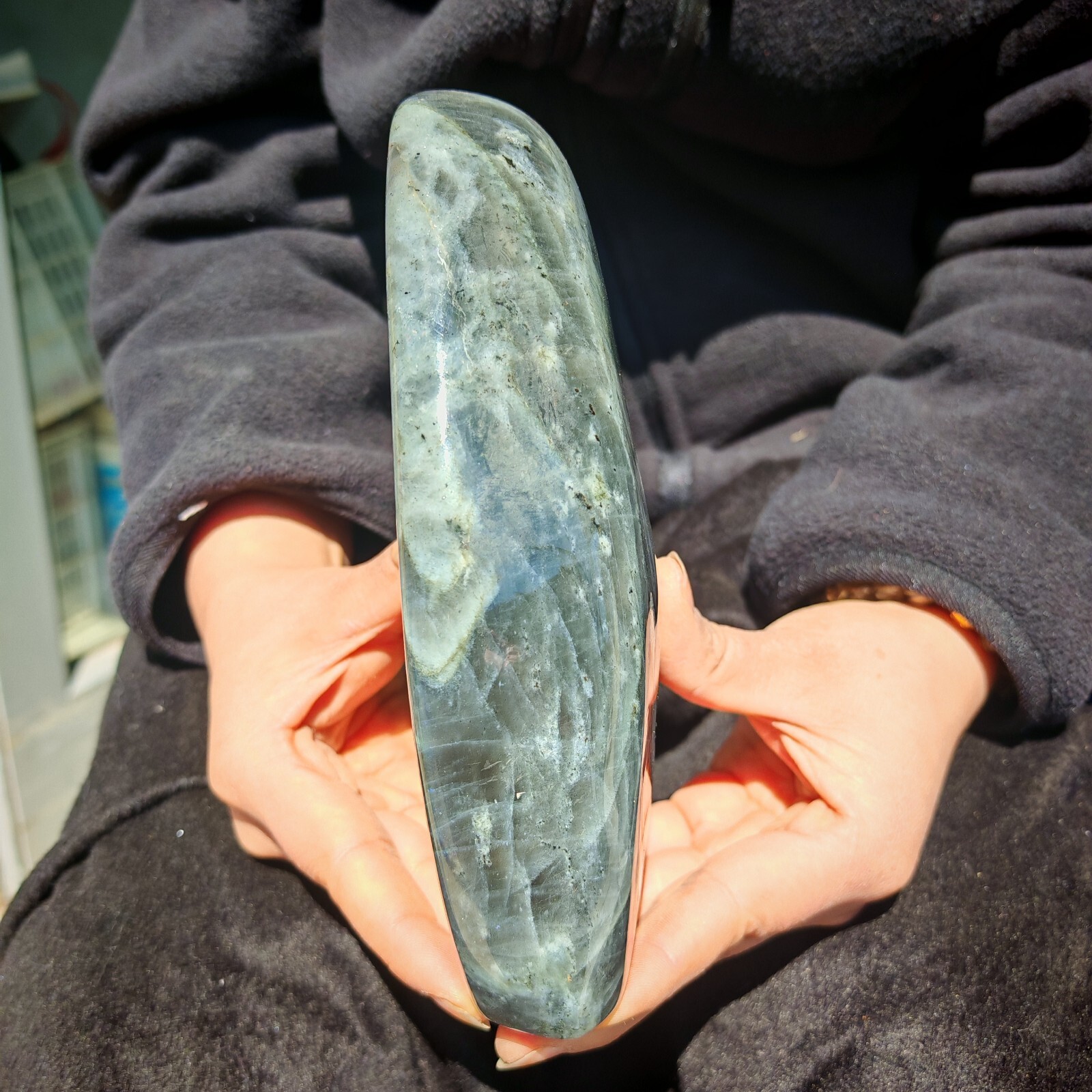 3.41LB RARE Natural crystal Labradorite that emits purple light beauty
