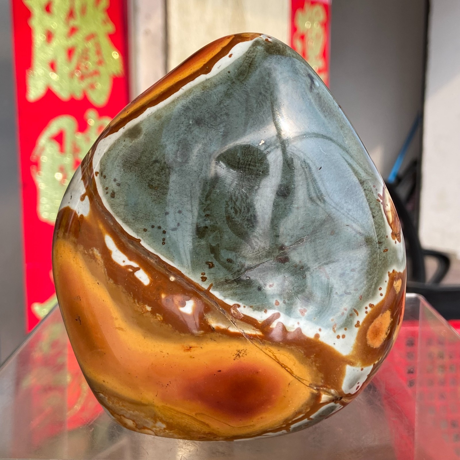 3.02LB Large Polychrome Ocean Landscape Jasper Stone Mineral Display Specimen