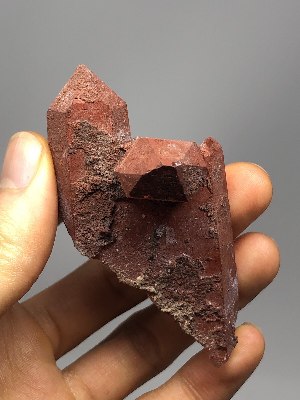 Red Quartz Crystal Tabular Cluster Point Morocco 2.4oz N34