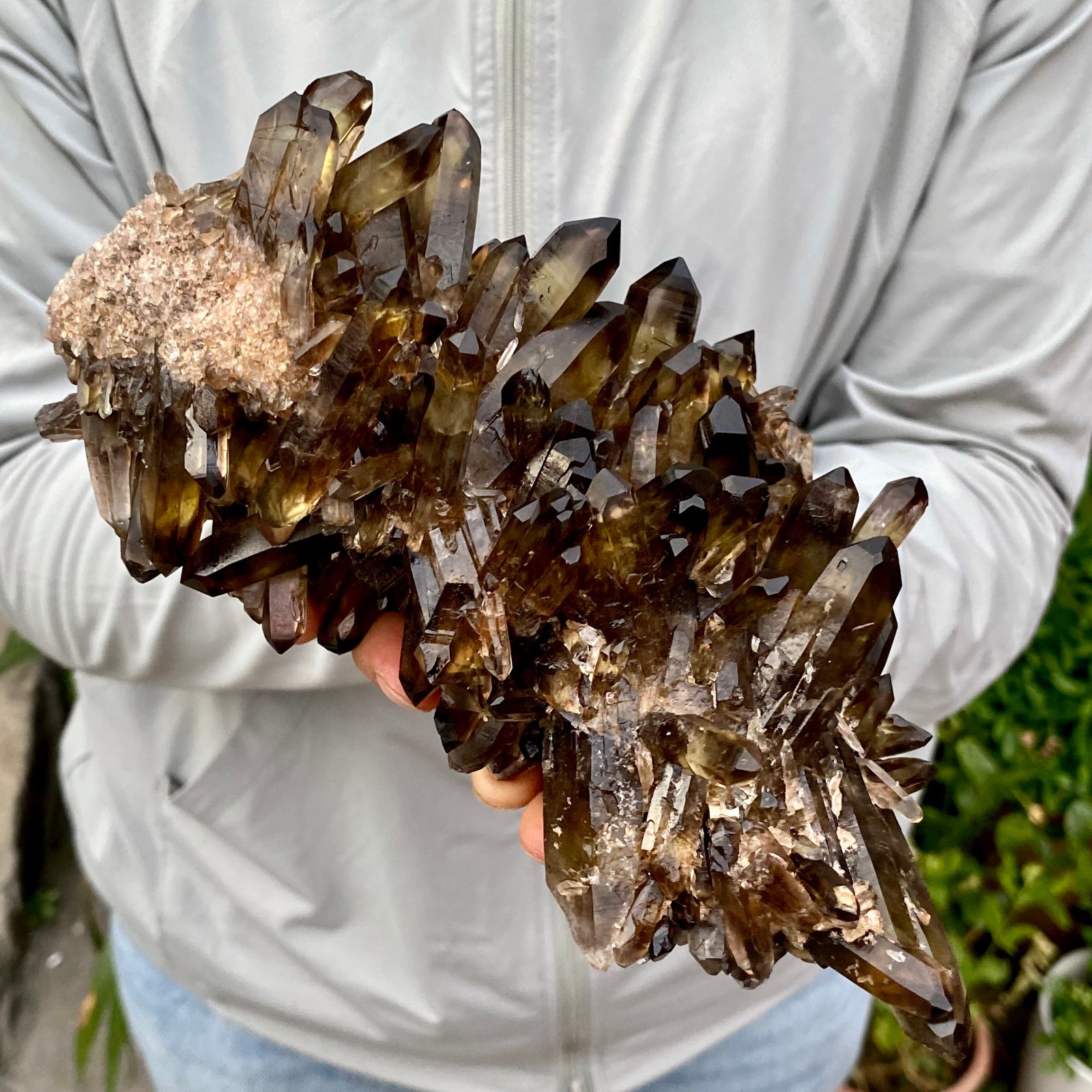 2.2LB Natural Black Smoky Quartz Crystal Cluster Raw Mineral Specimen