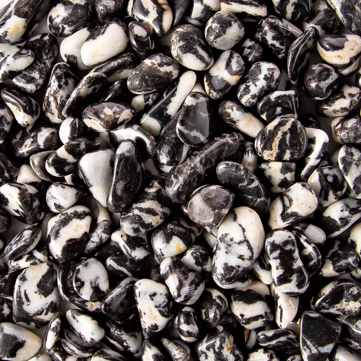1/4 lb Tumbled Zebra Marble Gemstone Crystals 35-55 Stones Natural Rock Specimen