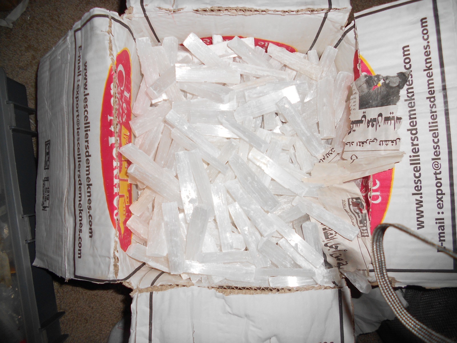 Bulk Wholesale 2lb Lot 3-5″ Selenite Crystal Stick Wand Blades BEST DEAL