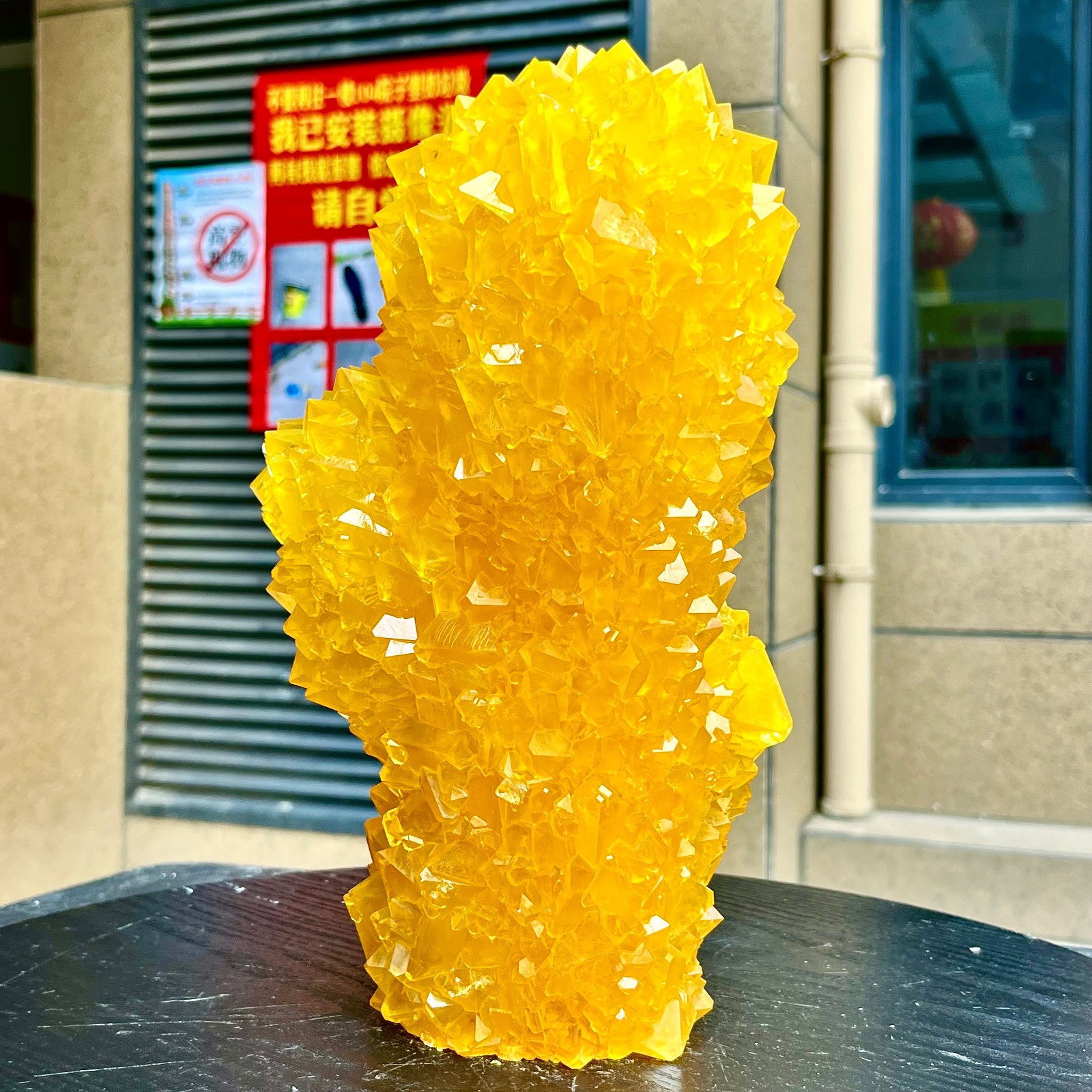 8.03LB Yellow Ghost Phantom Crystal Cluster Flower Raw Crystal Heal Quartz Decor