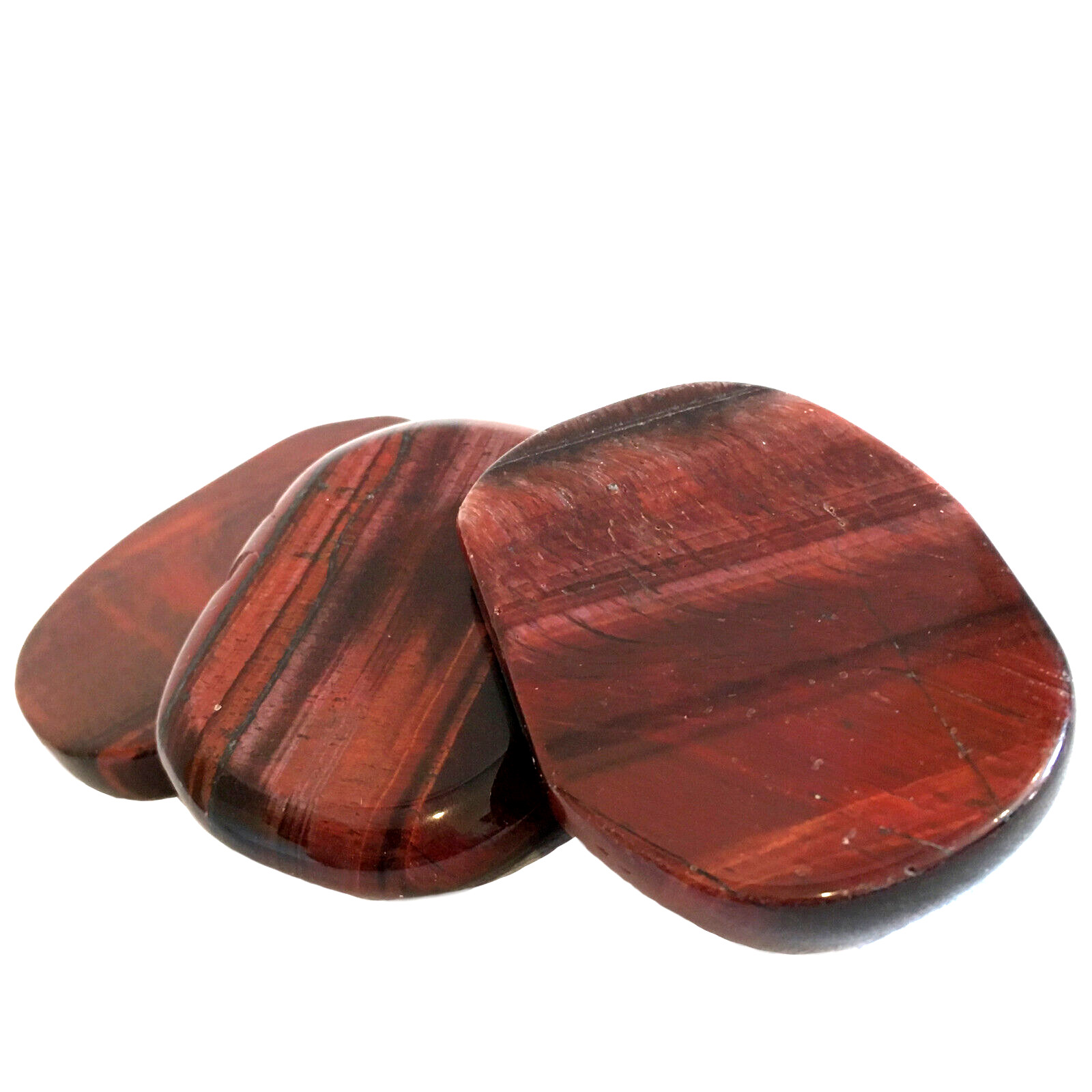 Smooth Polished Tigers Eye Palm Stone Dragon Eye Red Tiger Crystal Heal Reiki