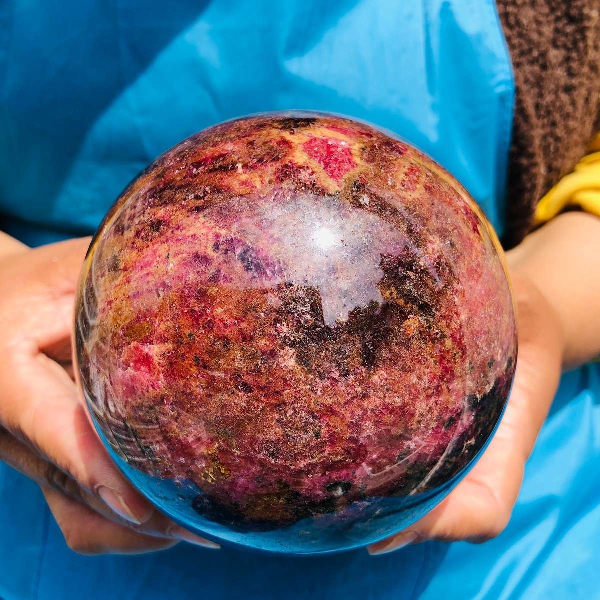 5.47LB Natural Rose Grey Crystal Ball Quartz Crystal Reiki Healing Stone 4794