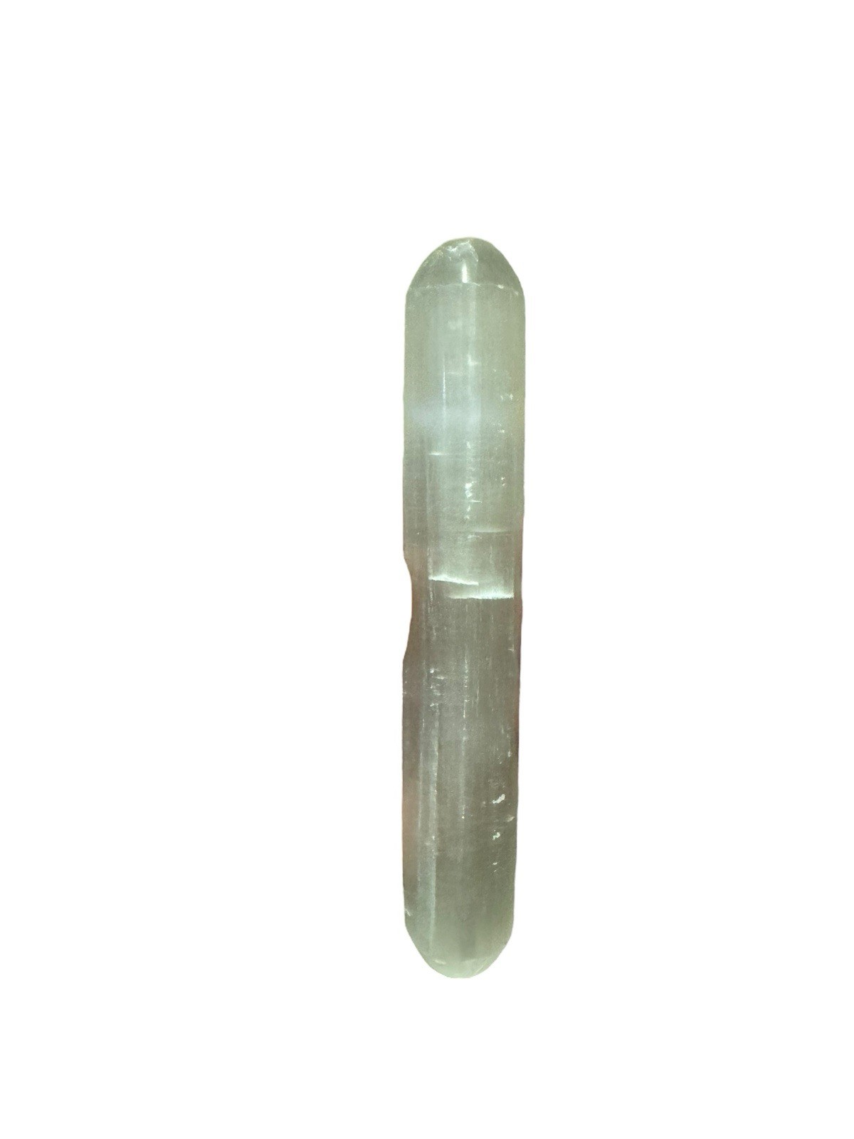 Selenite Crystal Massage Wand 6.5″ Smooth Polished Round Heal Reiki CHARGE