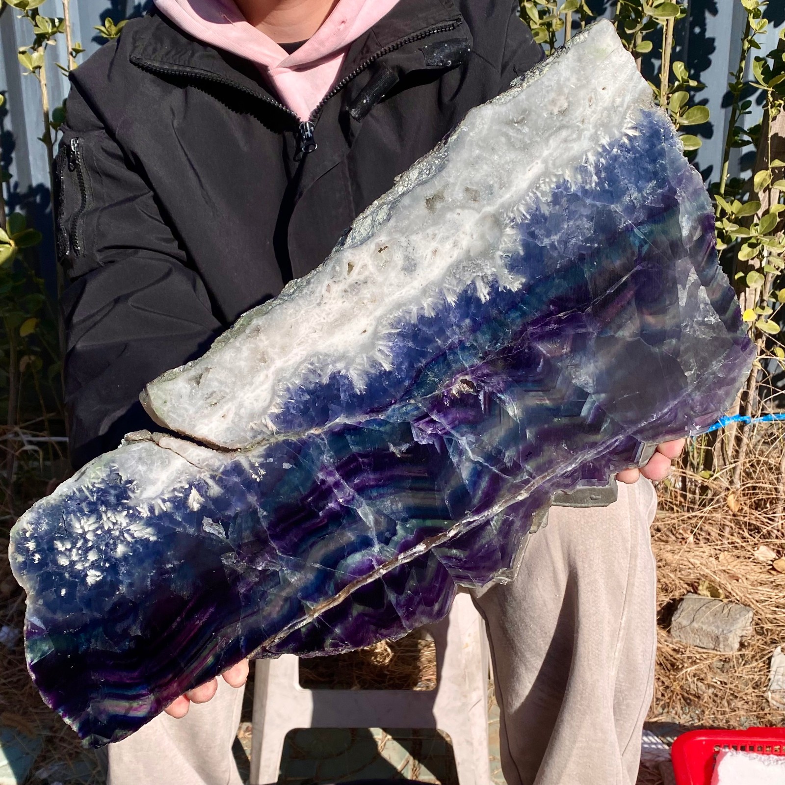 11.46LB Natural beautiful Rainbow Fluorite Crystal flake original stone specimen