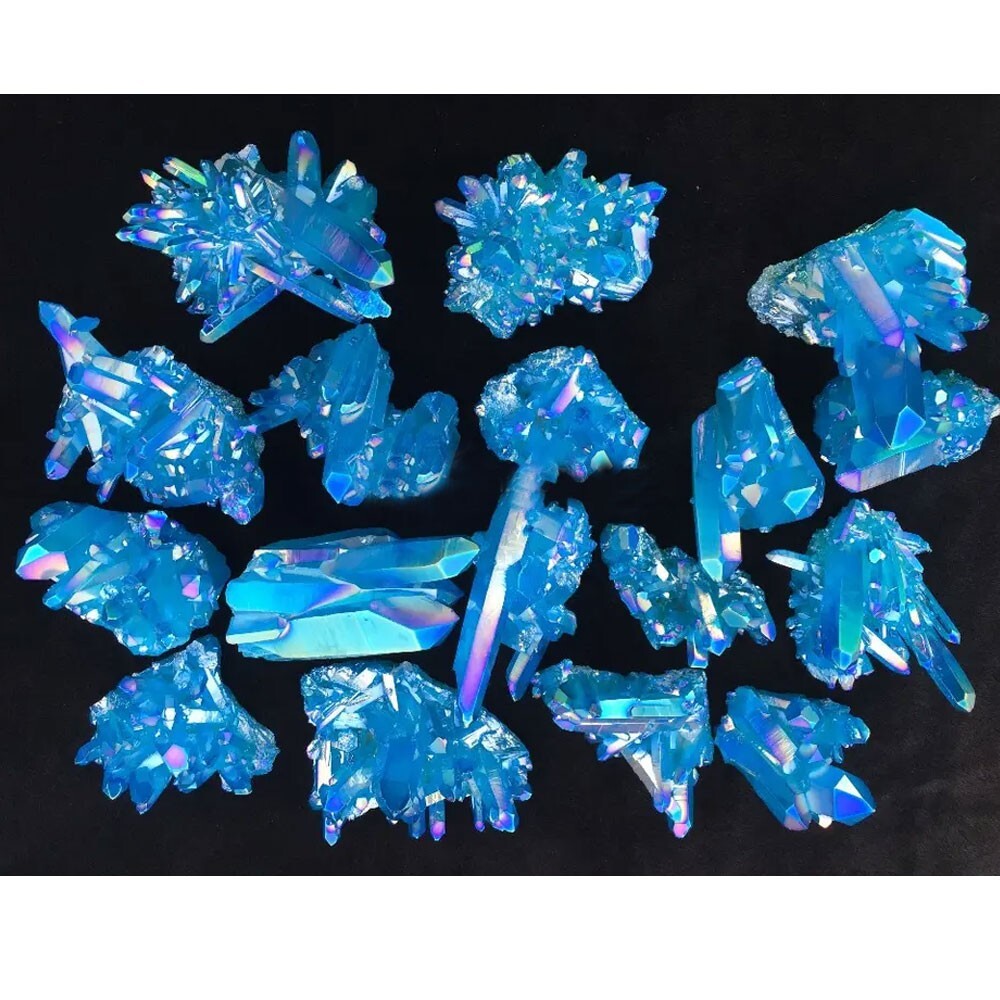 80g+ Natural Blue Angel Aura Quartz Irregular Crystal Cluster Mineral Specimen