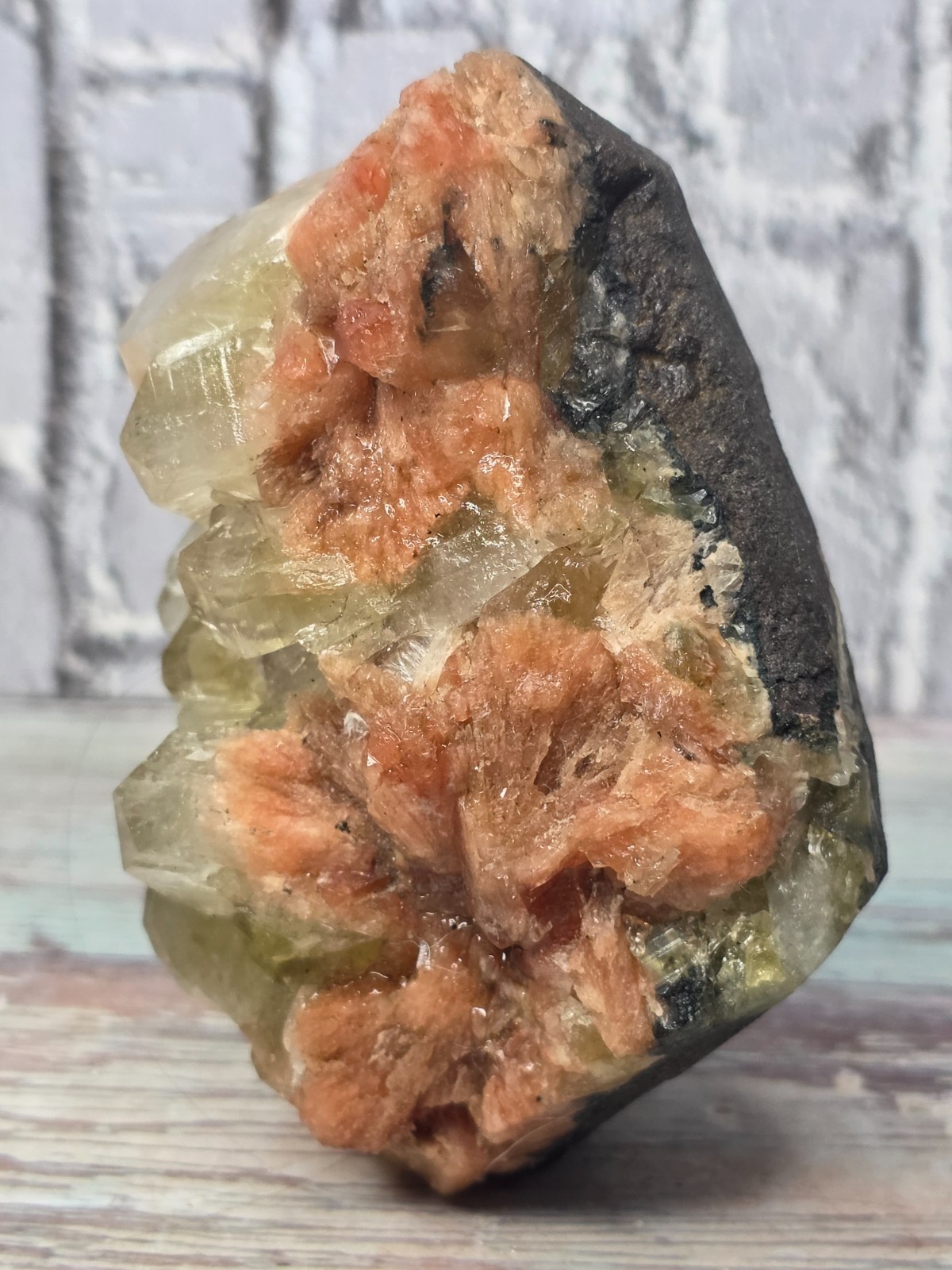 Natural Chocolate Calcite Crystal Cluster on Matrix India 605g Display Specimen