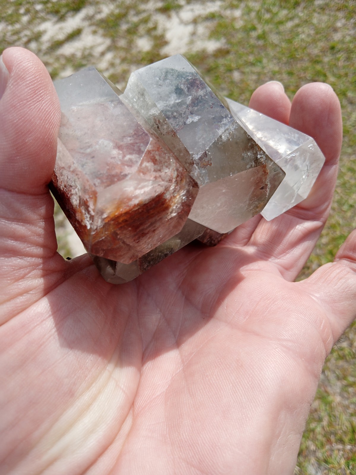 Lot of 5 Phantom (Ghost👻) Quartz Crystal Wand Points Healing. Over 1 Pound! Z1