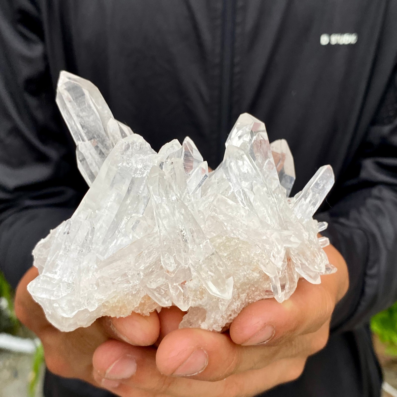 357G A+++Natural white Crystal Himalayan quartz cluster /mineralsls