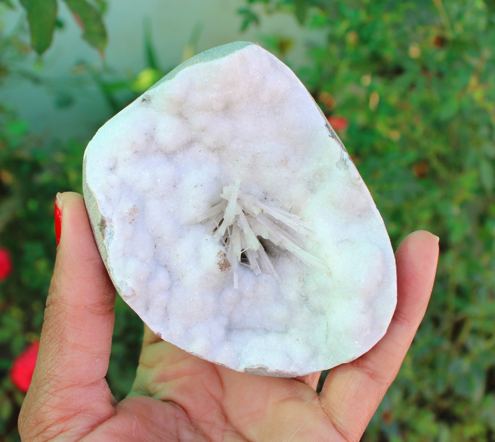 Scolecite In Milky Geode Minerals Specimen#A9