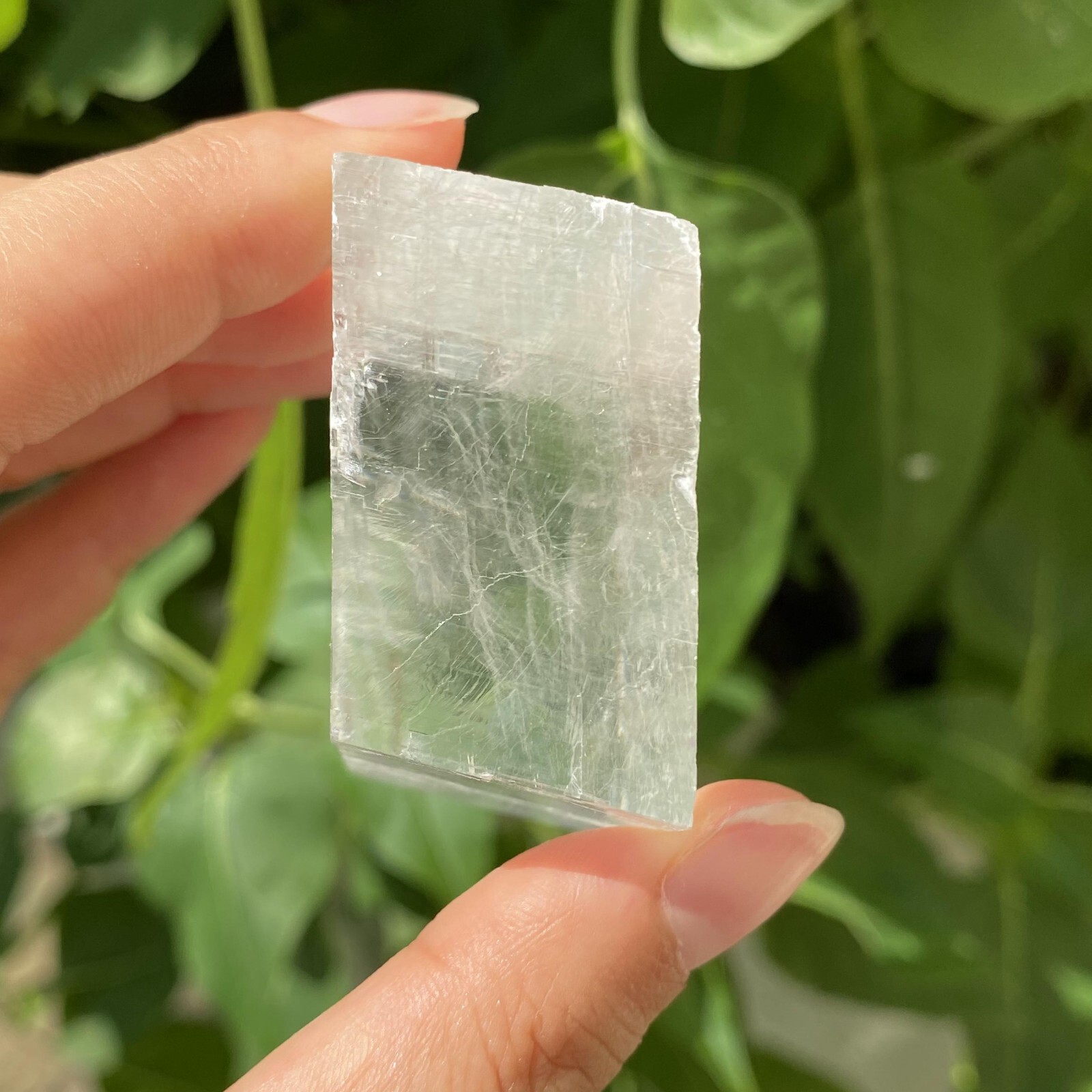 102g Natural Rainbow White Calcite Cube Specimen Crystal Quartz Healing Reiki
