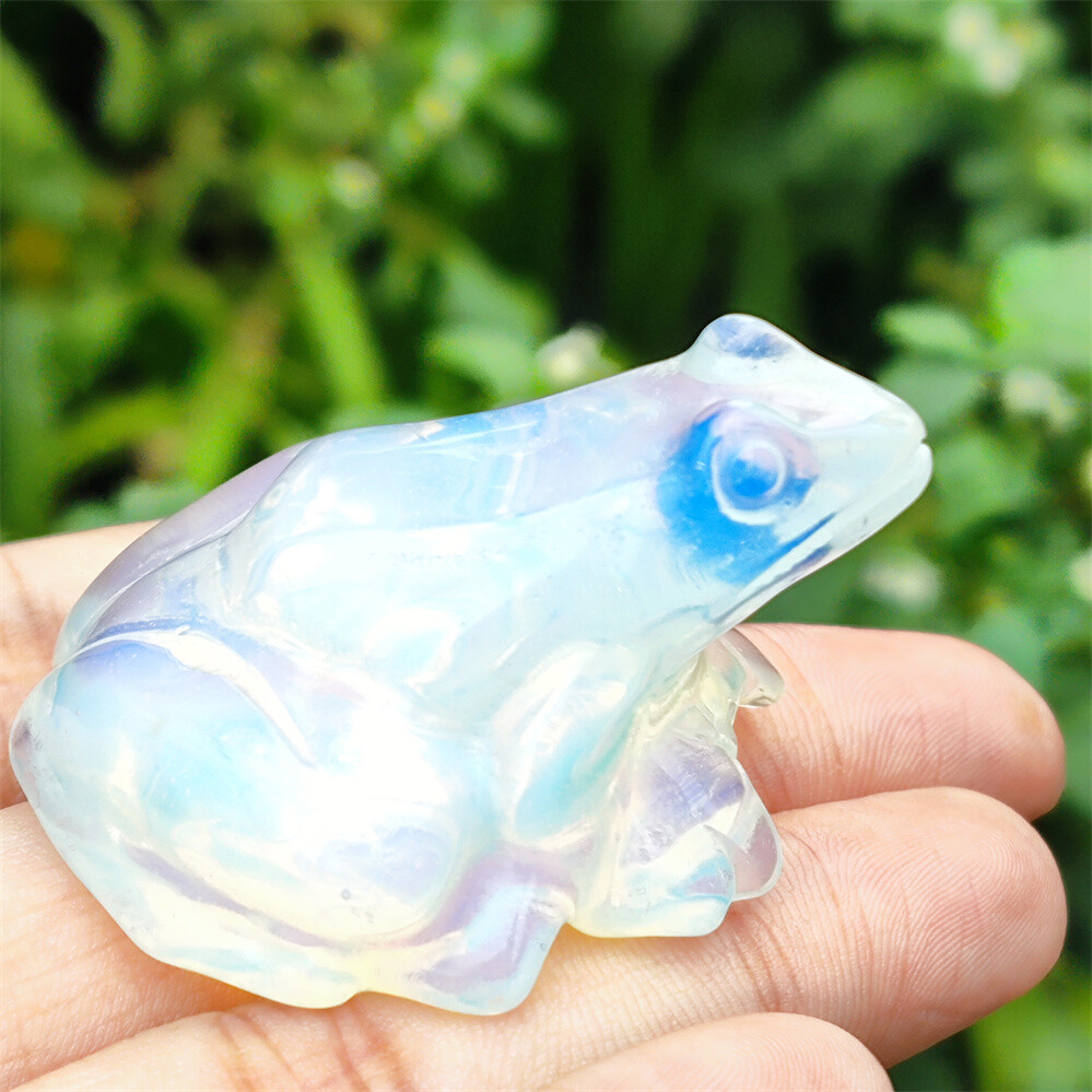 2” Natural Crystal Mineral Specimen. OPAL. Hand-carved. The Exquisite Frog 50g
