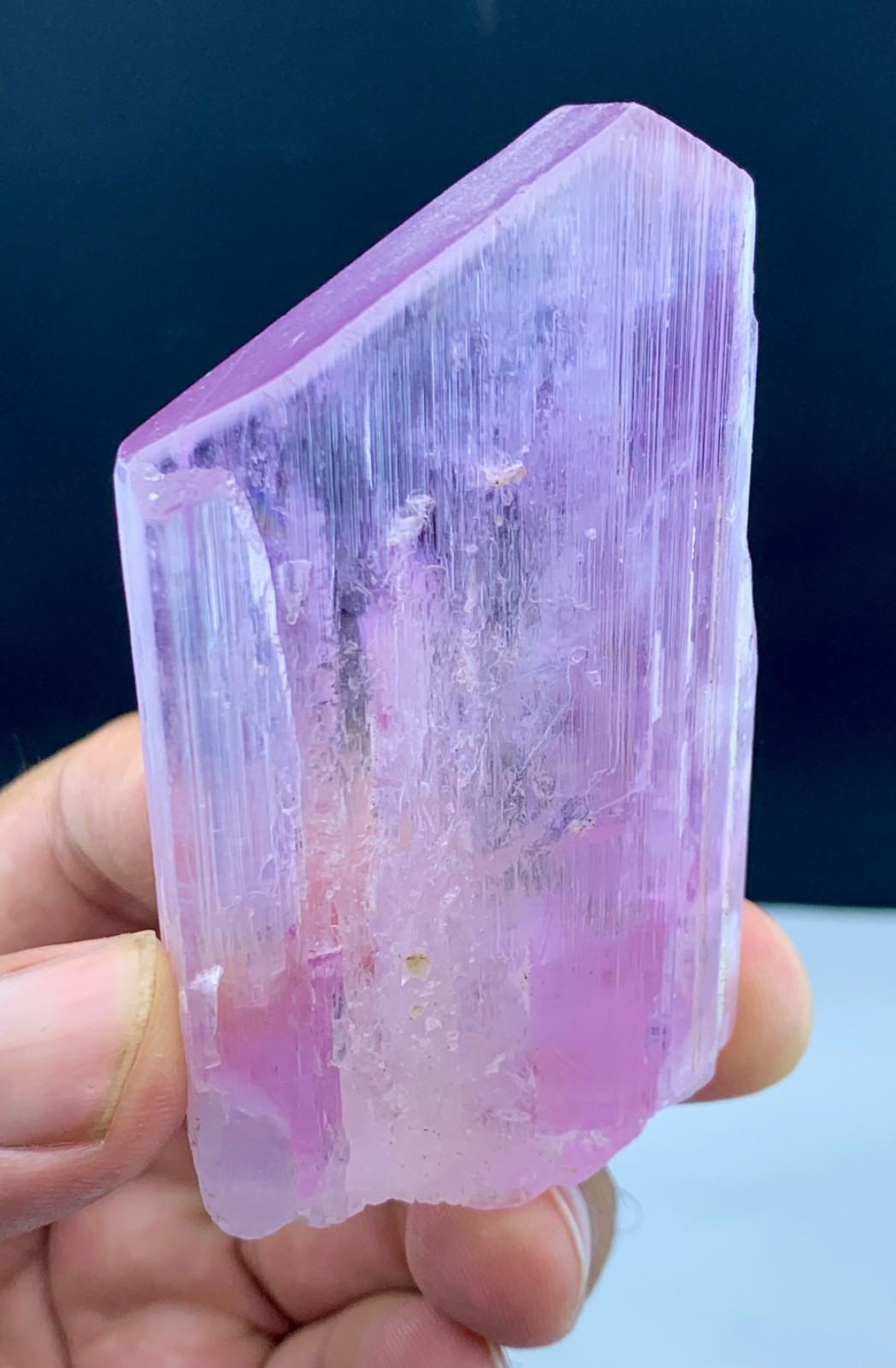 147 Gm Pink Kunzite Natural DT, Gemmy Wonderful Shape Crystal Combine Quartz—AFG