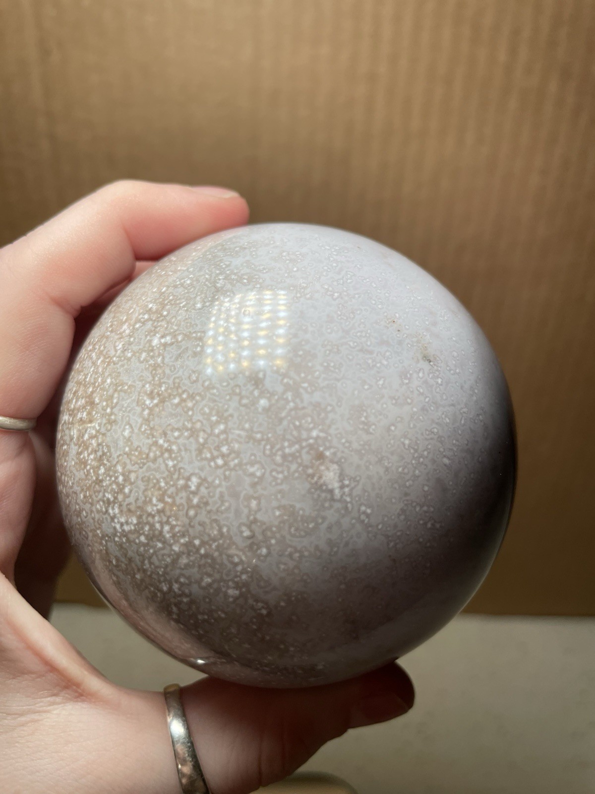 Light Pastel Purple Ocean Jasper Crystal Sphere