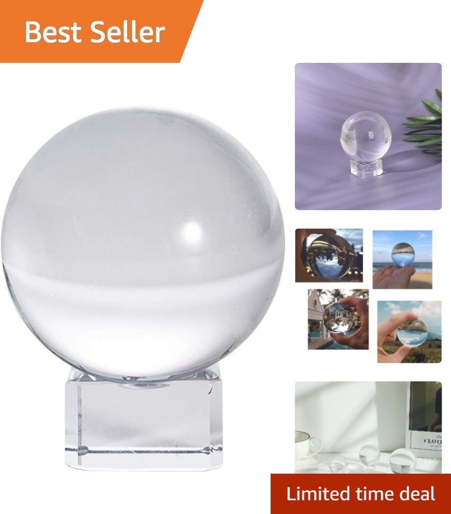 Elegant 50mm K9 Crystal Sphere for Meditation & Crystal Collectors – With Stand