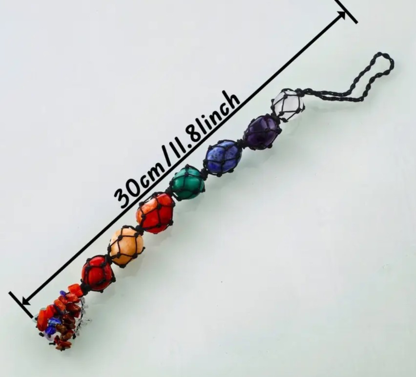 7 Chakra Natural Crystal Decorative Hanging Reiki Healing Tumbled Stone