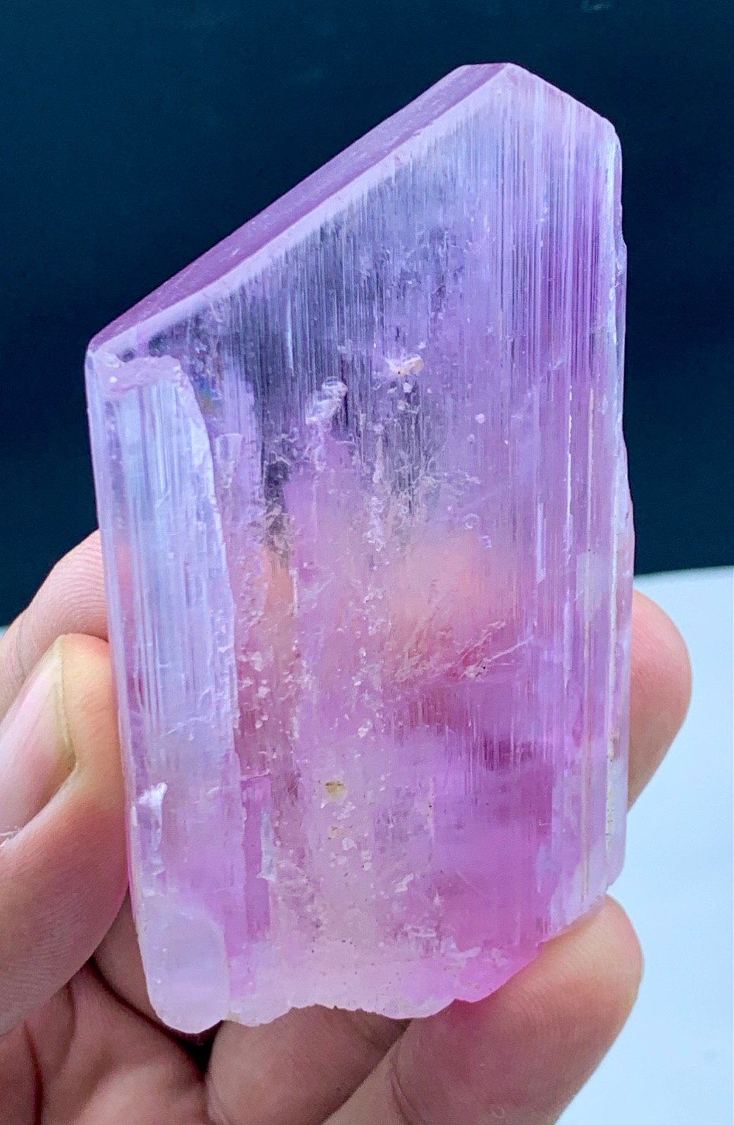 147 Gm Pink Kunzite Natural DT, Gemmy Wonderful Shape Crystal Combine Quartz—AFG