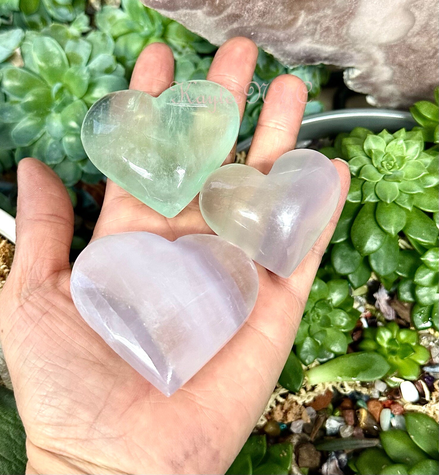 Wholesale Lot 2 Lbs Natural Yttrium Fluorite Crystal Heart Healing Energy